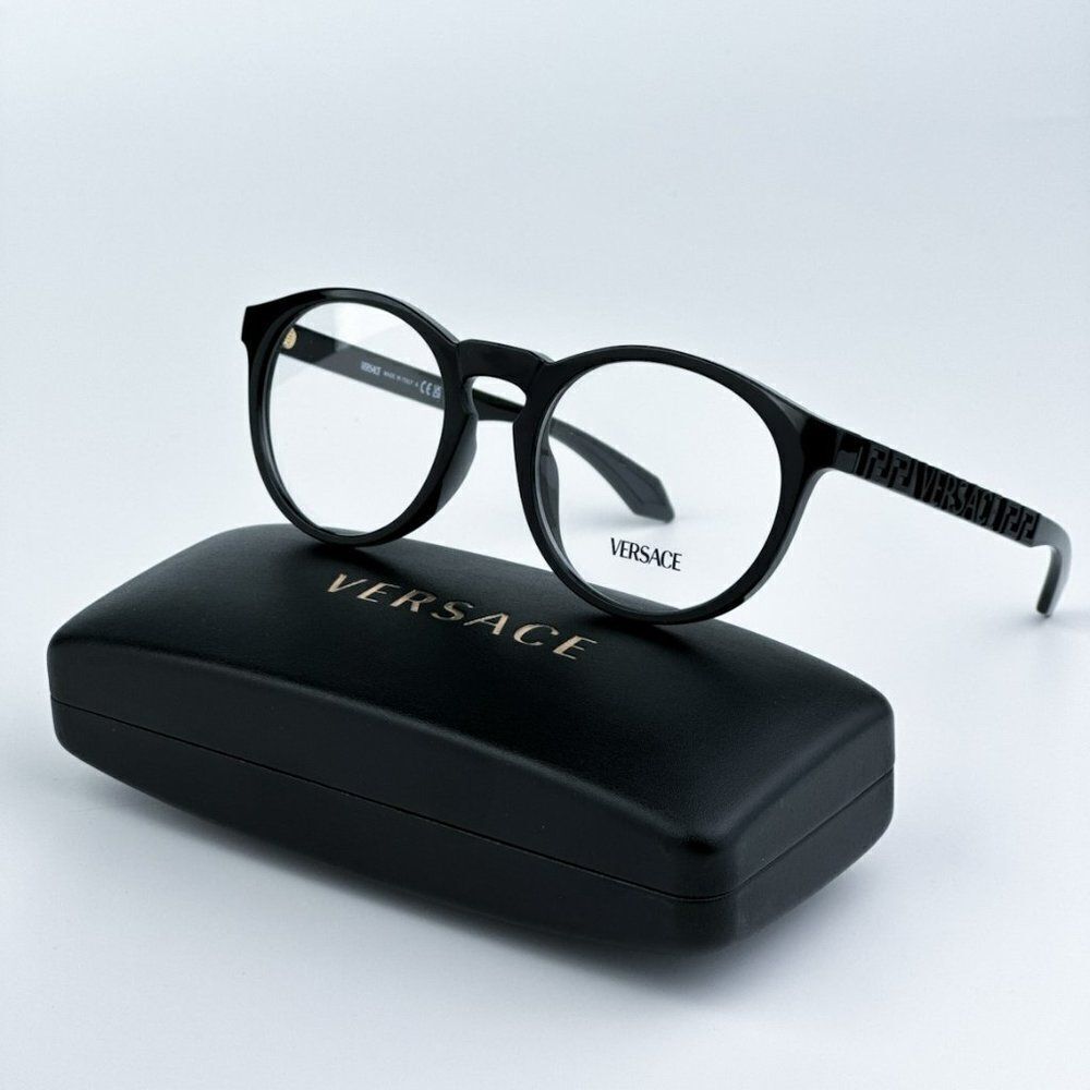 NEW Versace VE3355U GB1 Black Oval Unisex Eyeglasses VE 3355U